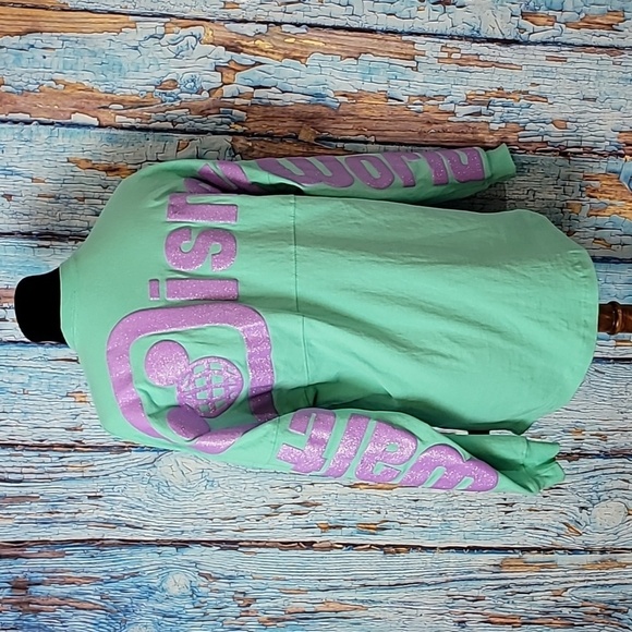 Disney Mint Green And Purple Long Sleeve Spirit Jersey - Picture 1 of 12